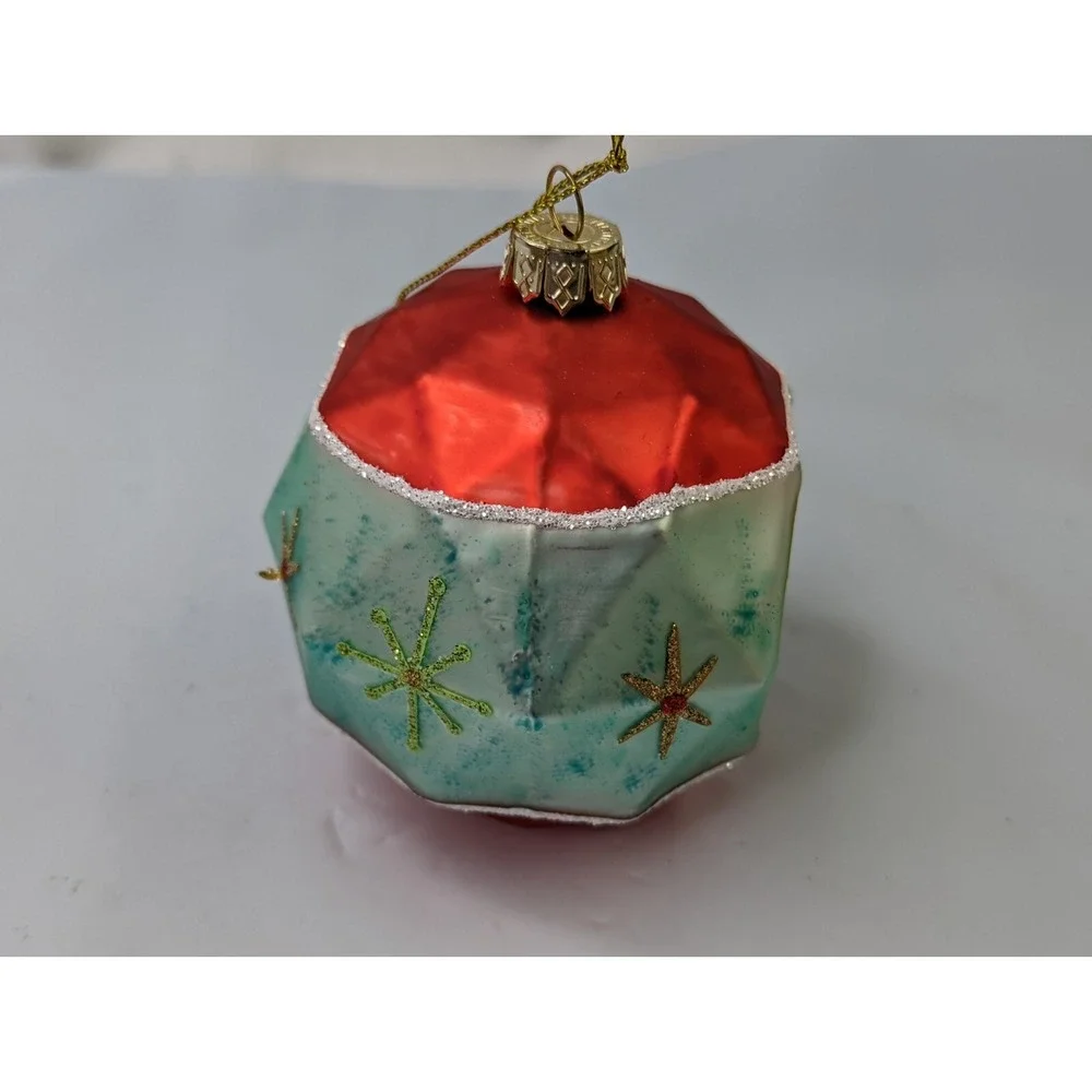 Kurt Adler Glass Ornament Red Blue‎